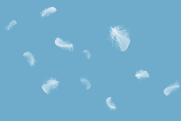 轻柔的光像羽毛在空中飘动。羽毛抽象自由概念的背景。图片下载