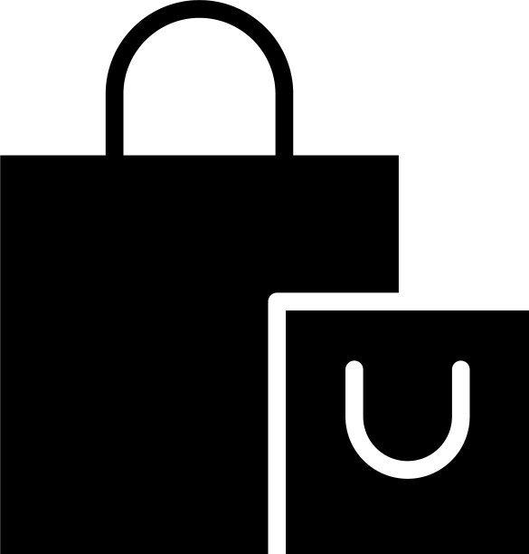 购物袋剪影风格图标图片下载