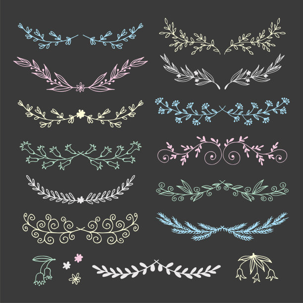 花卉涂鸦集素描风格手绘图片下载