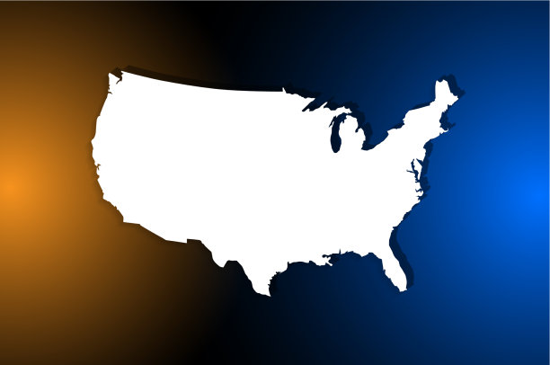 美国地图上的网络连接蓝色的美国图片下载