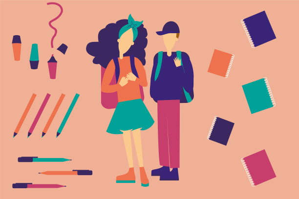 模式的学生欢迎回到学校图片下载