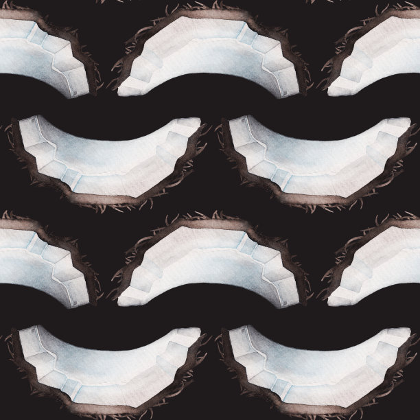 水彩重复无缝图案切椰子图片下载