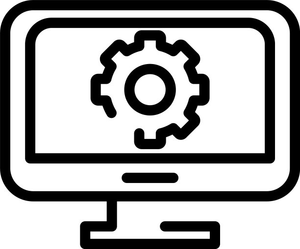 带有齿轮线条风格图标的桌面图片下载
