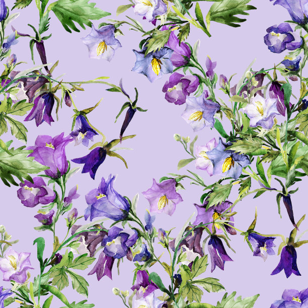 无缝水彩野花图案图片下载