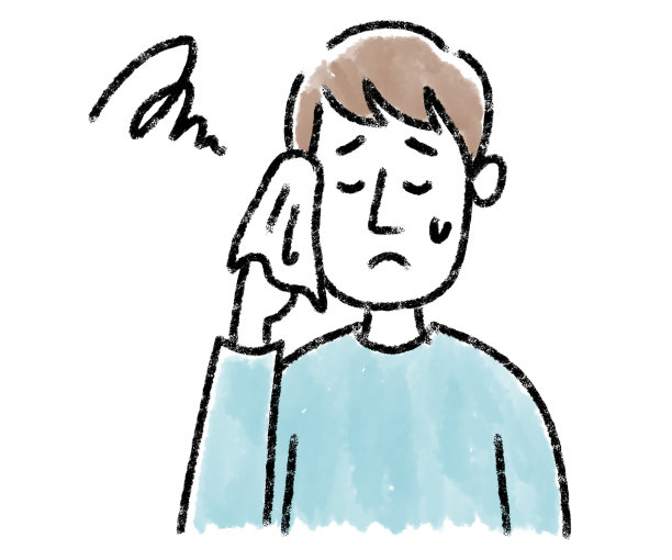 年轻人手势迷茫的水彩图片下载