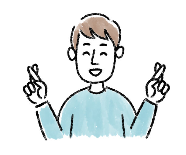 年轻人手势集水彩交叉手指图片下载