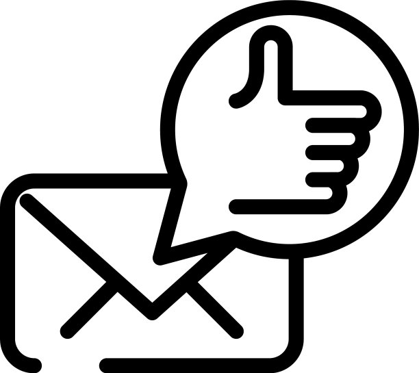 带点赞手的社交媒体营销信封图片下载