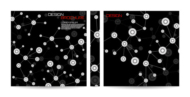 带有分子背景的宣传册模板图片下载