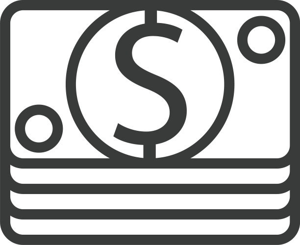 钞票美元线条风格图标图片下载