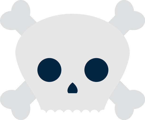 头骨和交叉骨头的扁平风格图片下载