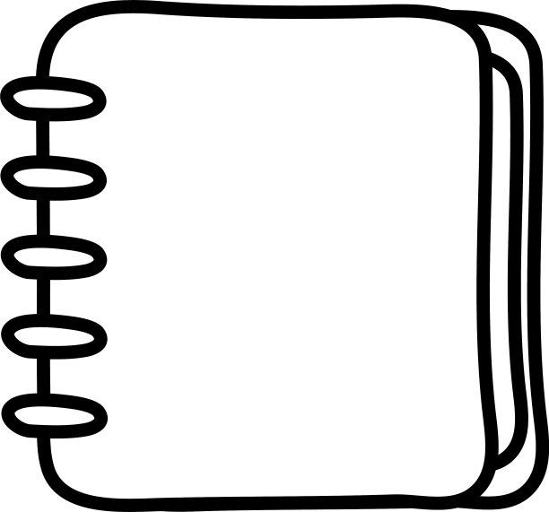 笔记本图标图像平面风格图片下载