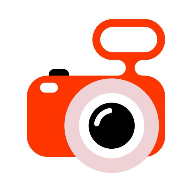 照片相机图标在平面设计风格。摄影的象征。图片下载