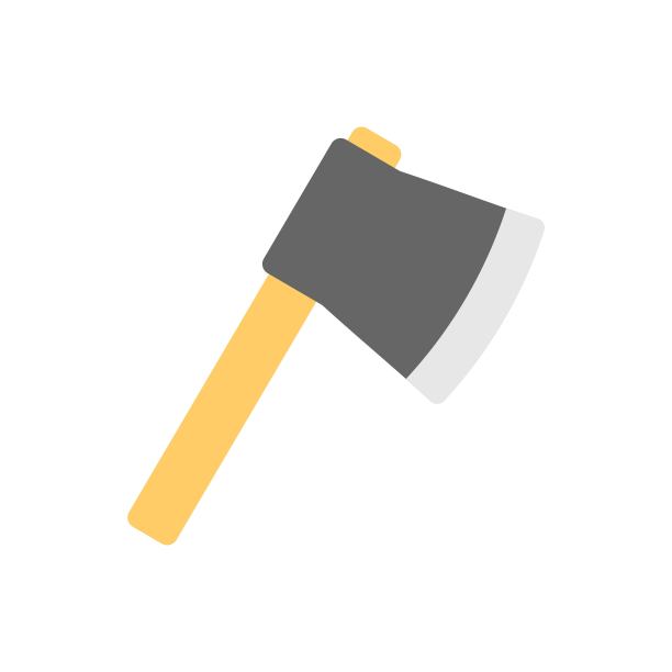 平面设计风格的Ax图标插图。斧的象征。图片下载