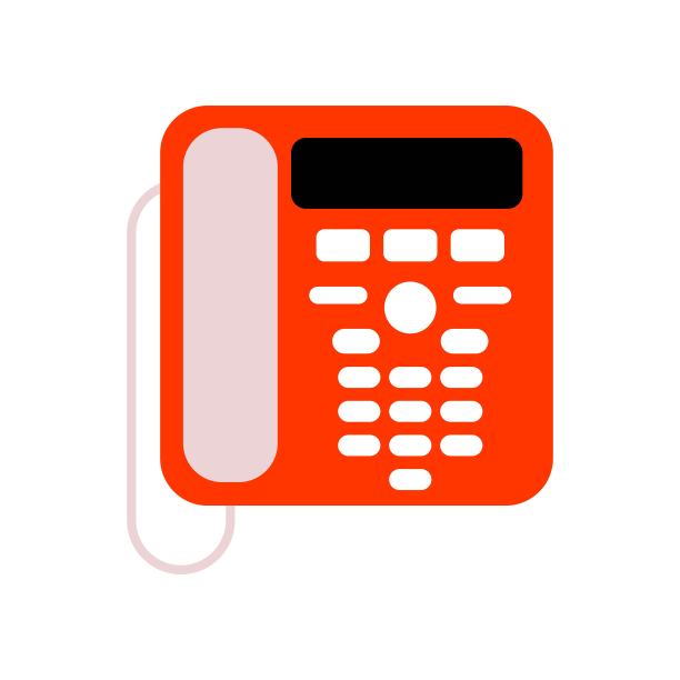 座机电话平面图标。带有手机符号的办公室电话。图片下载