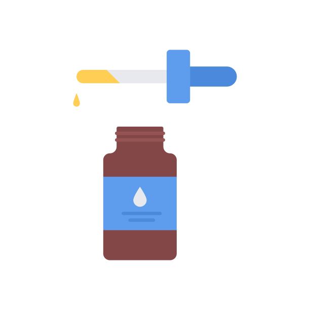 滴药图标。医用瓶和移液管矢量插图在平面设计风格。图片下载