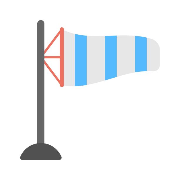 风向标图标。风速旗平坦的图标-矢量插图。图片下载