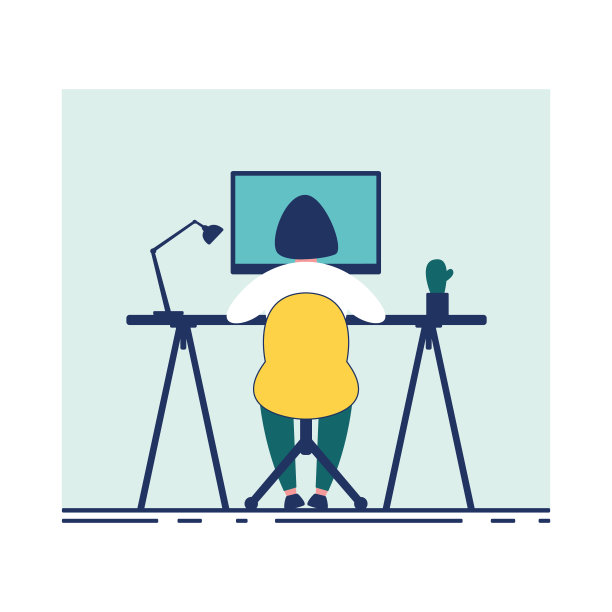 在笔记本电脑上工作的女人-股票矢量插图图片下载