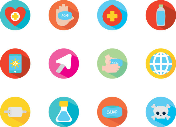 医疗交叉和停止蔓延图标设置块图片下载