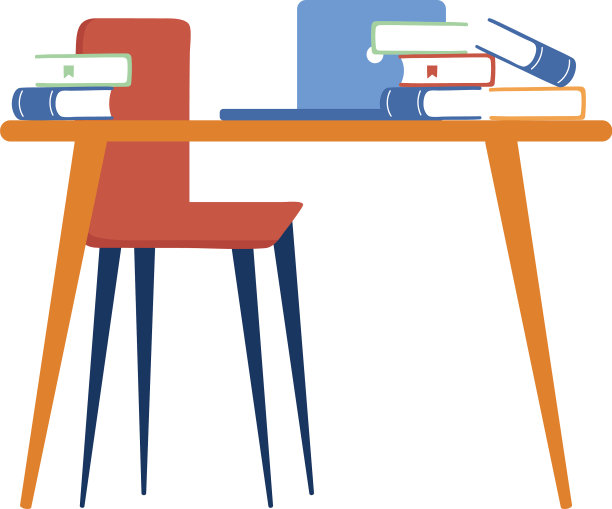 笔记本电脑和书桌上的书籍设计图片下载