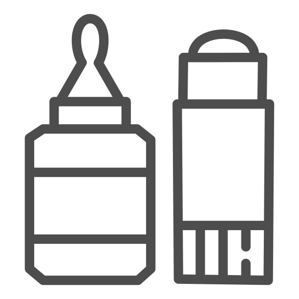 胶水瓶和粘线图标文具图片下载