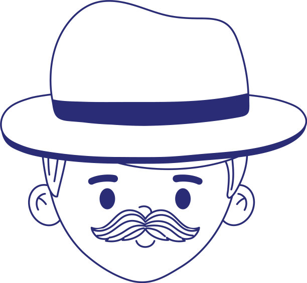 阿凡达卡通人物，带着胡子和帽子图片下载