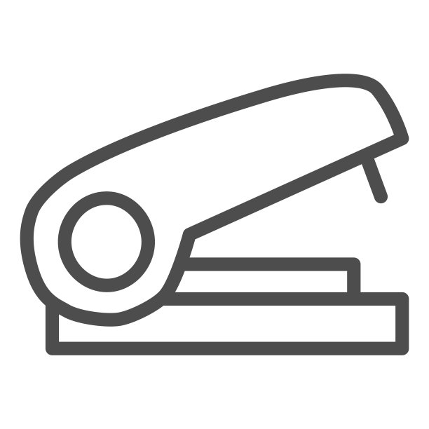 订书机线图标文具办公概念工具图片下载