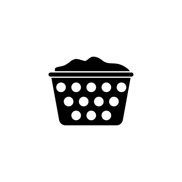 洗衣篮平面矢量图标图片下载