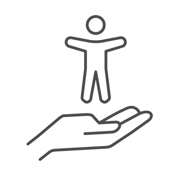 6月1日，人手掌上的孩子细线图标图片下载