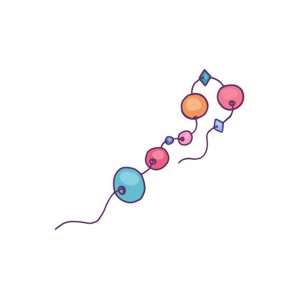 艺术刺绣或创造装饰与线和珠子矢量插图图片下载