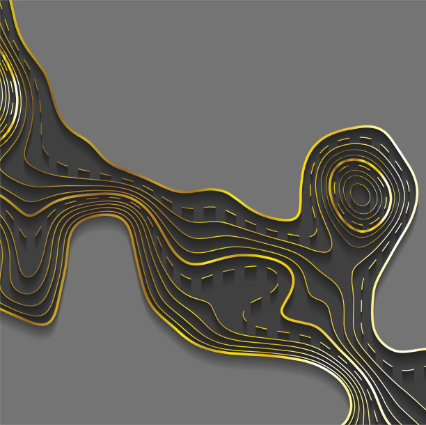 绘制地形图线。矢量抽象地形图概念与空间为您的副本。黑白波浪。抽象的剪纸。抽象的彩色波。波浪横幅。颜色的几何形式。图片下载