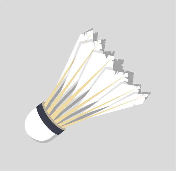 羽毛球。羽毛球配件。运动器材。平面设计。矢量插图。图片下载