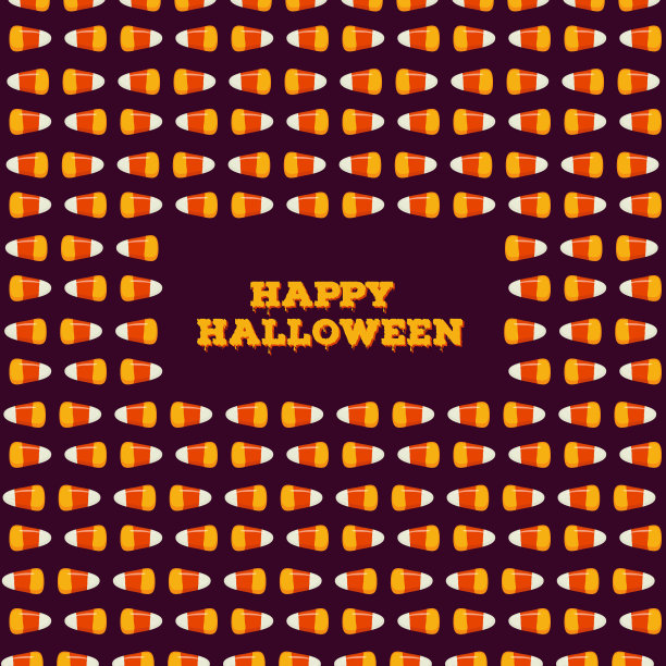 万圣节快乐，用小玉米糖做成的框架。节日不给糖就捣蛋的概念图片下载