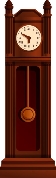 卡通风格的摆钟图标图片下载