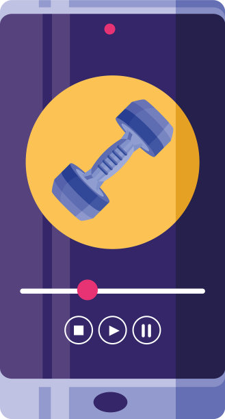 白色背景下的哑铃智能手机图片下载