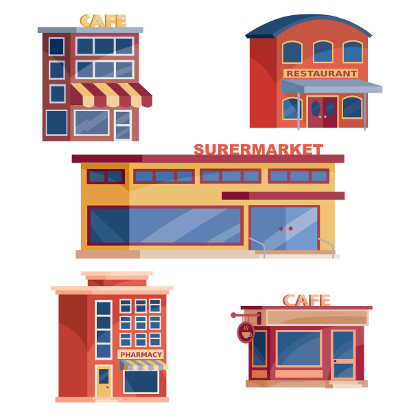 设置多层建筑，其中有图片下载