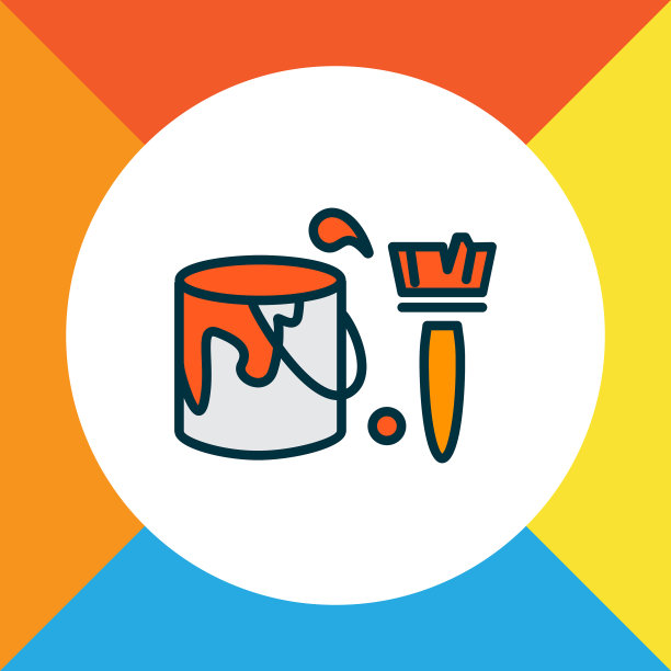 着色墙图标彩色线符号溢价图片下载