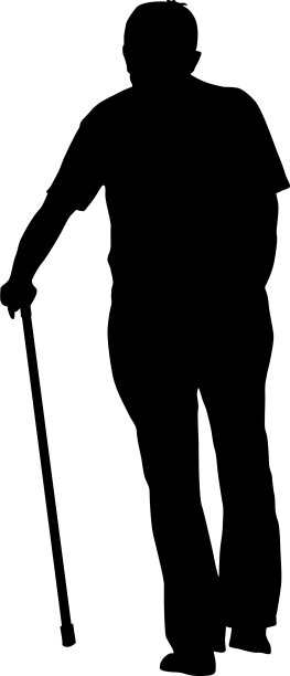 残疾人的剪影在白色上图片下载