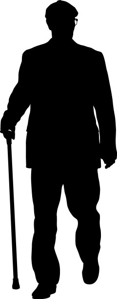 残疾人的剪影在白色上图片下载