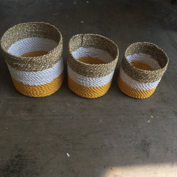 家居装饰用手工海草编织产品图片下载