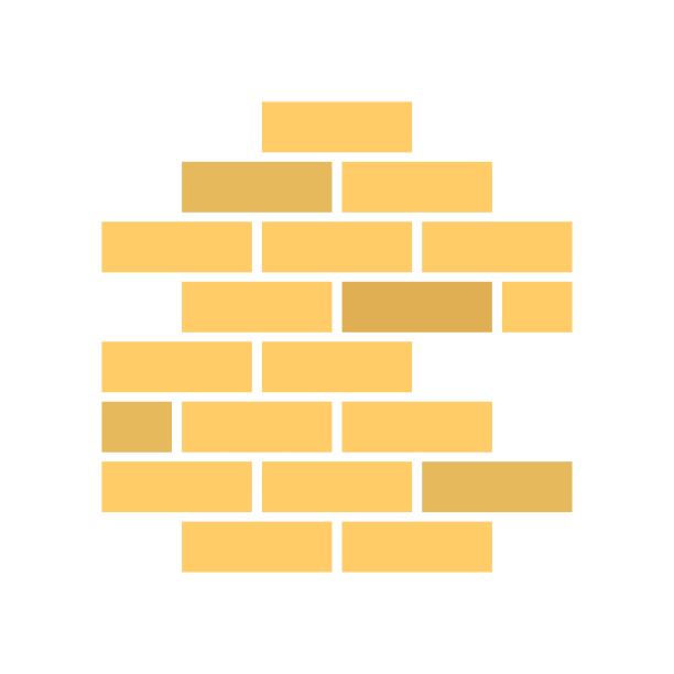 砖墙部分图标插图在平面设计风格。建筑的象征。图片下载