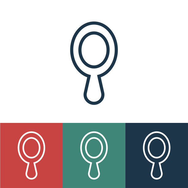 带有镜像的线性矢量图标图片下载