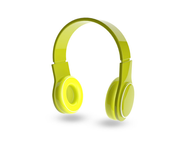 耳机放在标题背景上图片下载