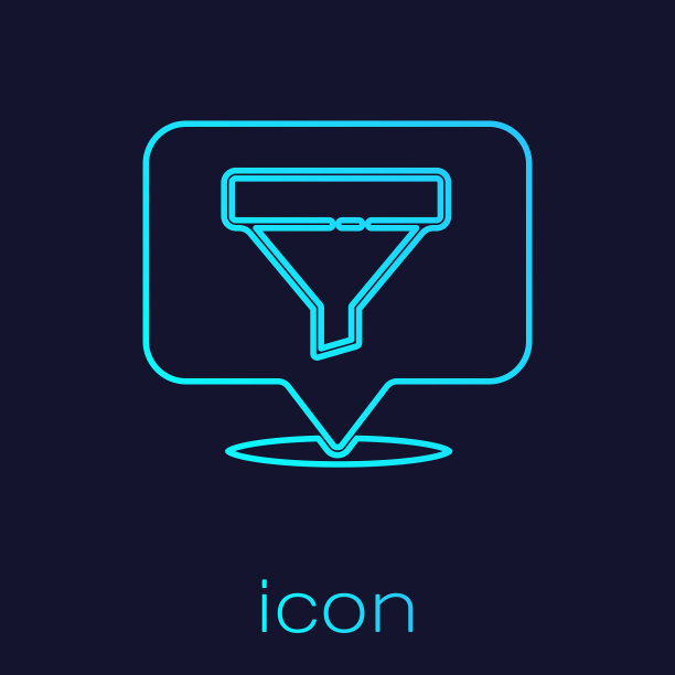 绿松石线位置与销售漏斗图标图片下载