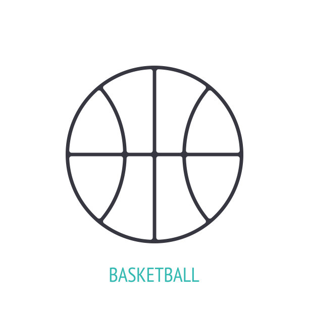 篮球轮廓图标矢量图：运动器材图片下载