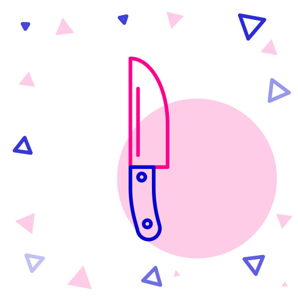 线刀图标孤立在白色背景。餐具的象征。色彩斑斓的轮廓的概念。向量图片下载