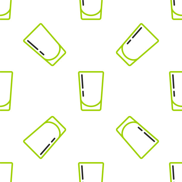 线条玻璃与水图标隔离无缝模式的白色背景。苏打水的玻璃。向量图片下载