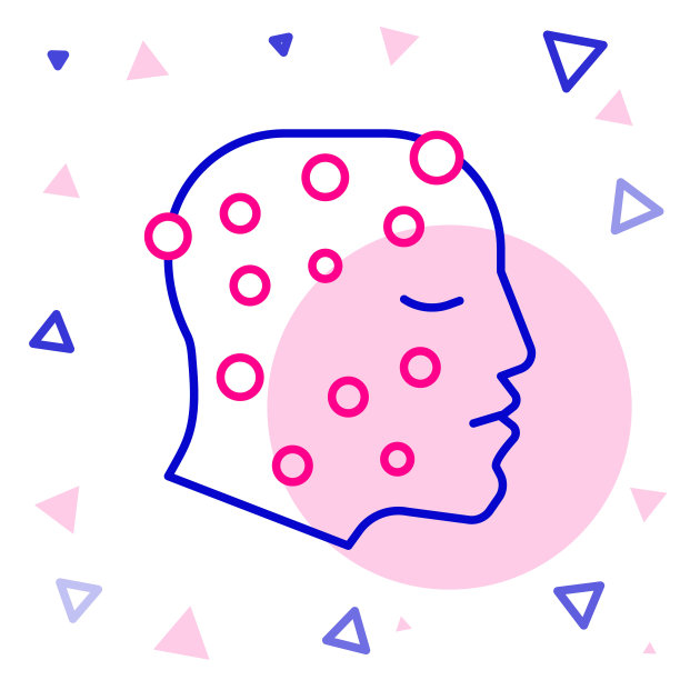 白色背景上孤立的银屑病或湿疹图标。人类皮肤对过敏原的反应或慢性身体问题的概念。色彩斑斓的轮廓的概念。向量图片下载