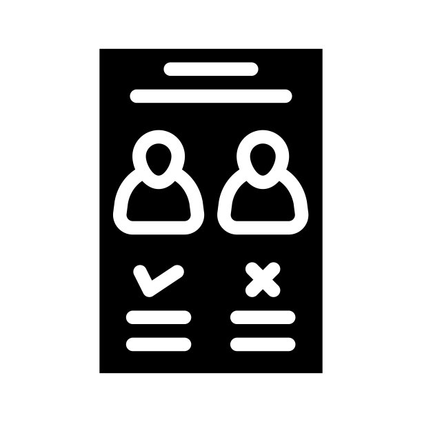 候选人选择选票字形图标矢量插图图片下载