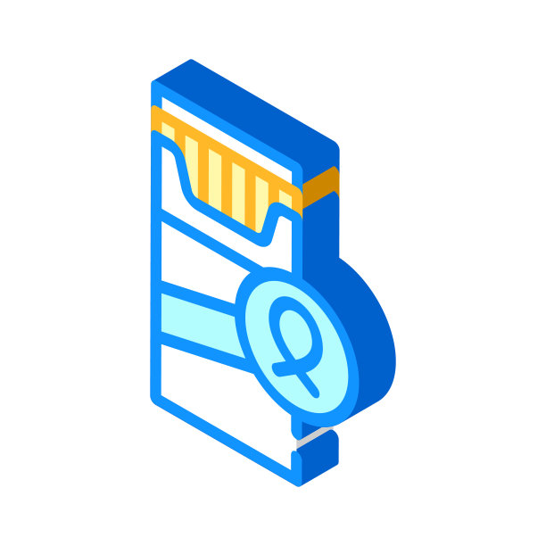 香烟引起肺癌的等距图标矢量插图图片下载