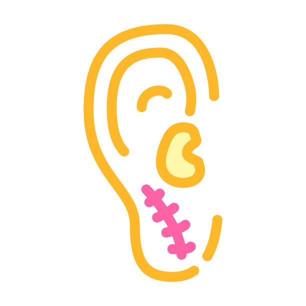 耳手术彩色图标矢量插图图片下载